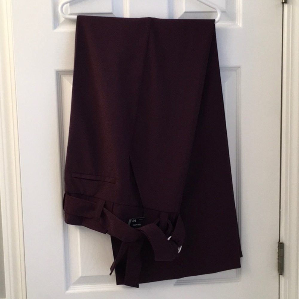 New York & Co Tall Maroon Palazzo Pants sz 10